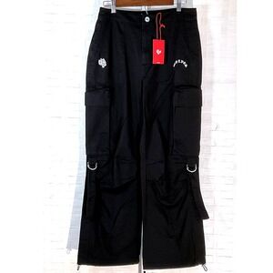 Darc Sport Wolf Chopper Parachute Pants‎ Women's 27 Black Denim Cargo Wide Leg